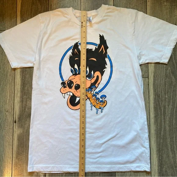 Jerry’s Wolf Tripping on Shrooms Large American Apparel T-shirt size Large - Picture 4 of 8